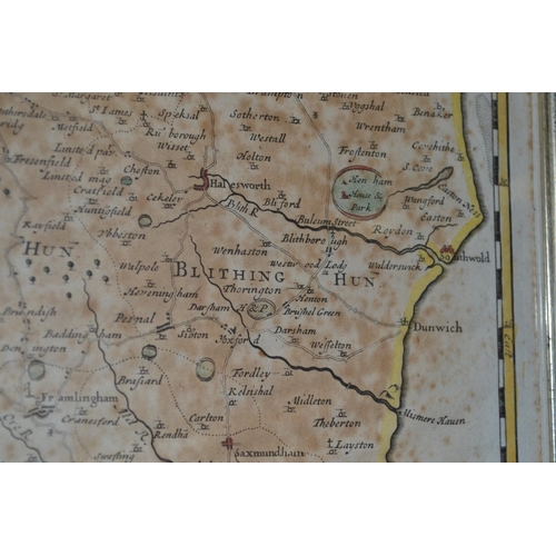 546 - A 17th century map of Suffolk by Robert Morden - 19.5