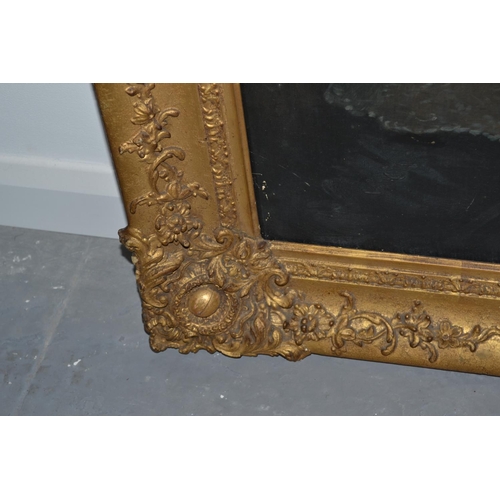 547 - A pair of 19th century Irish oil on canvas portraits in highly decorative gilt frames - George Meare... 