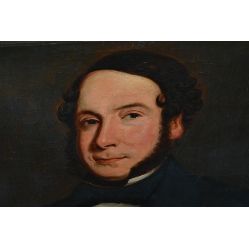 547 - A pair of 19th century Irish oil on canvas portraits in highly decorative gilt frames - George Meare... 