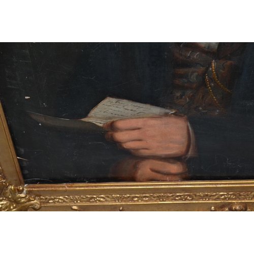 547 - A pair of 19th century Irish oil on canvas portraits in highly decorative gilt frames - George Meare... 