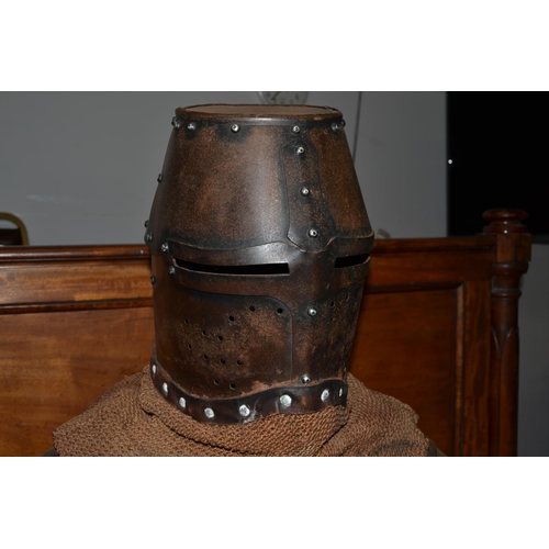 130 - A lifesize decorative 17th century style suit of armour on wooden stand - approx 68