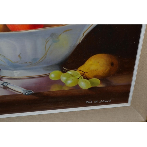 553 - Erik W Gleave (1916-1995) - Oil on board of still life of fruit - 25