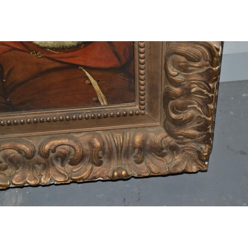 565 - A 19th century oil on canvas of Falstaff in highly decorative gilt frame - unsigned -  17