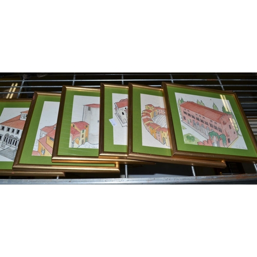 567 - A set of 6 Italian prints in gilt frames