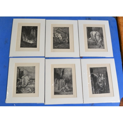 571 - Gustave Dore - 15 mounted prints from Dante's Inferno c.1860's