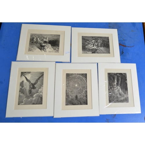 571 - Gustave Dore - 15 mounted prints from Dante's Inferno c.1860's