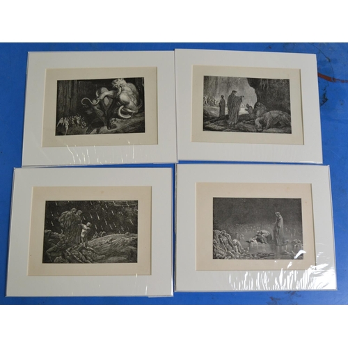 571 - Gustave Dore - 15 mounted prints from Dante's Inferno c.1860's