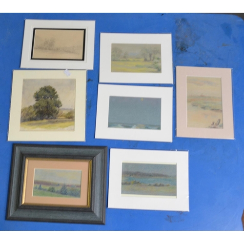 572 - SJ Lamorna Birch (1869-1955) - 7 Newlyn School sketches attributed to the artist - assorted small si... 