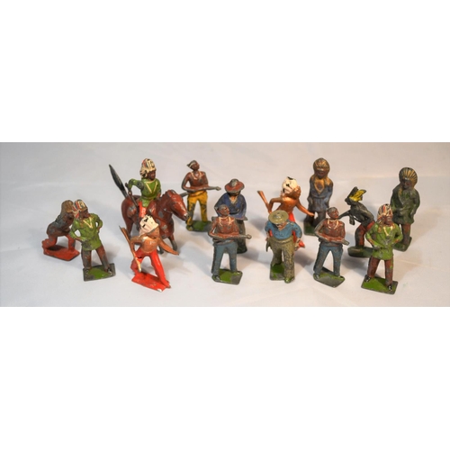 453 - A quantity of vintage lead Cowboys & Indians figures - various makers inc Britains