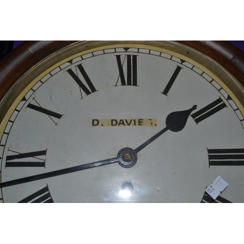 244 - An Antique Fusee wall clock by D.Davis of Ystalyfera