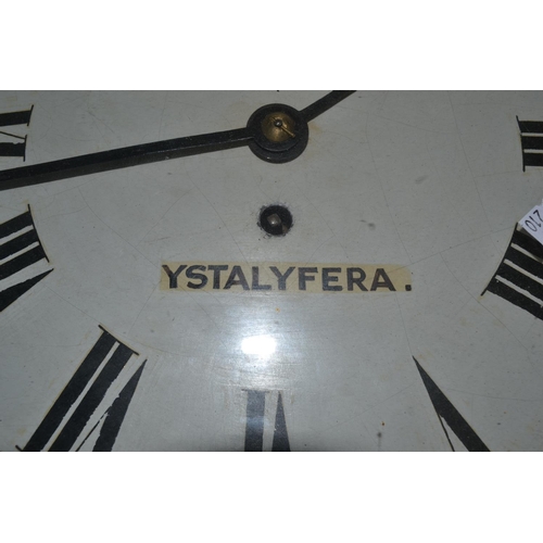 244 - An Antique Fusee wall clock by D.Davis of Ystalyfera