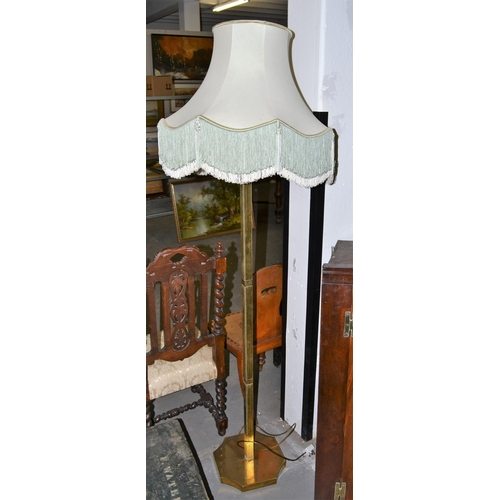 52 - A vintage brass standard lamp