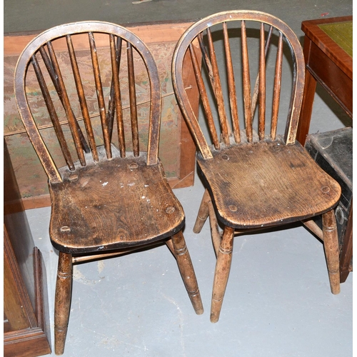 60 - 2 unusual early 20th century Elm chairs - one from Gravesend airport and the other made by Wharton 7... 