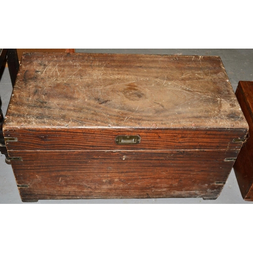 63 - A 19th century Camphorwood campaign trunk with brass fittings
