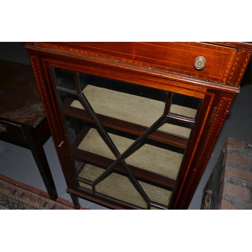 67 - An Edwardian Sheraton Revival display cabinet made by PE Gane of Bristol