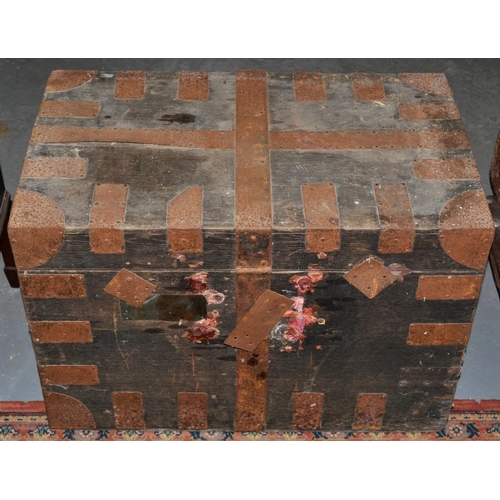68 - A 19th Century Oak and Iron bound silver chest originally owned by John Ditmas Esq c.1860 bearing or... 