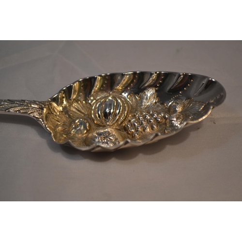 469 - 2 of 2 - A George III period silver berry spoon - London 1781 possibly by John Scofield or Samuel Ea... 