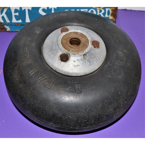 140 - A vintage aircraft tail wheel believed to be from a Hurricane