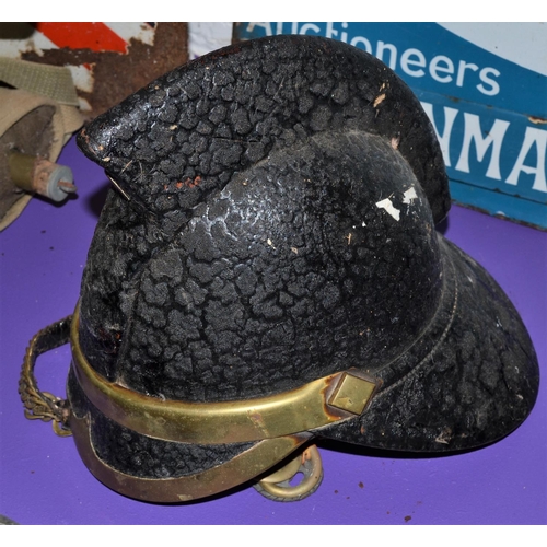 141 - A 19th century leather Scottish fireman's helmet by James Hendry of Glasgow