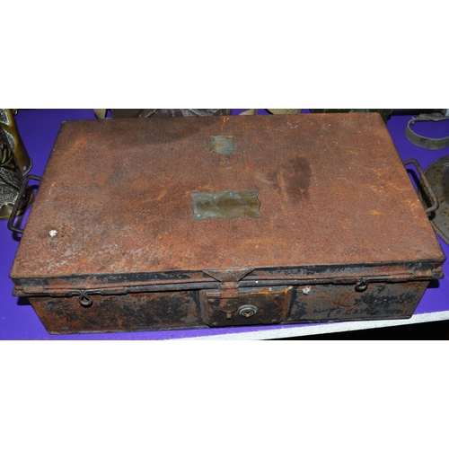 146 - A 19th century military metal trunk by Guthrie of London previously the Property of Major General Si... 