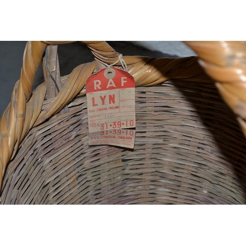 150 - A set of 3 wicker baskets bearing tags from RAF Lyneham