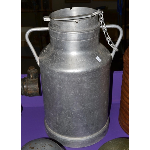 153 - A vintage aluminium milk churn