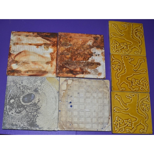 197 - 7 vintage and antique tiles to include Boch Freres and Meissen