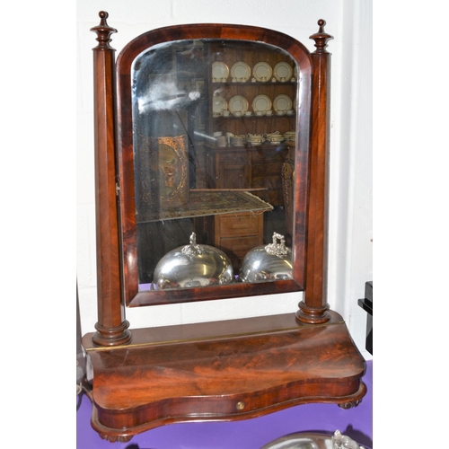 501A - A large Victorian mahogany dressing table mirror