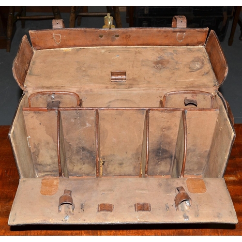 213 - An antique leather picnic case by W Thornhill of Bond St c.1900