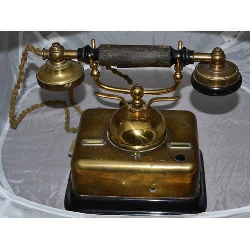 217 - An early 20th century Danish made brass telephone