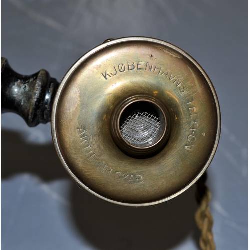 217 - An early 20th century Danish made brass telephone