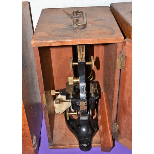 223 - An antique microscope with Beck lenses