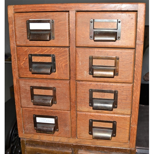40 - A set of 4 early 20th century Oak filing drawers