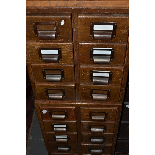 40 - A set of 4 early 20th century Oak filing drawers