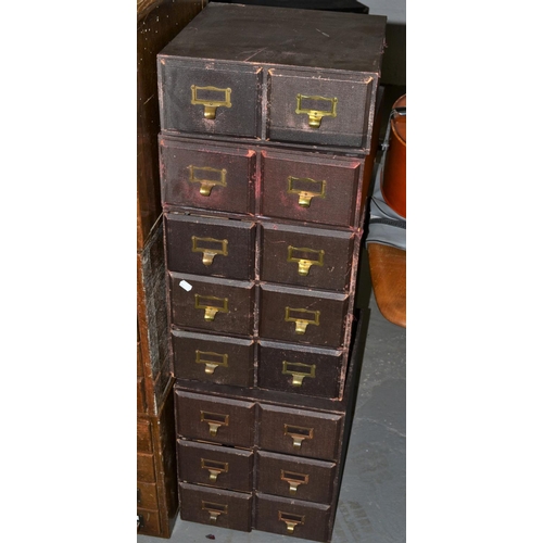 41 - A set of 4 early 20th century filing drawers (2 x 6s / 2 x 2s)