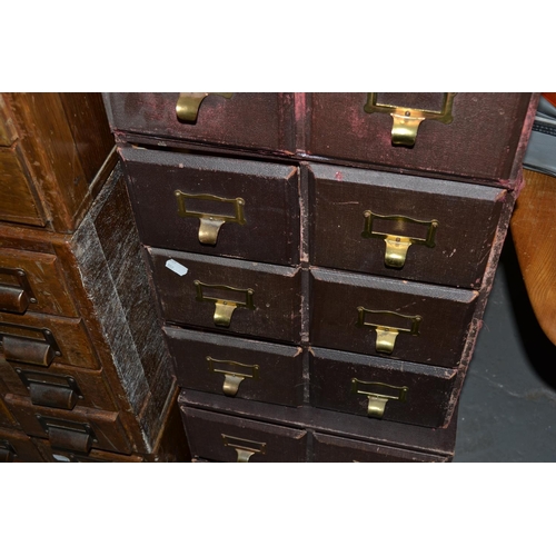 41 - A set of 4 early 20th century filing drawers (2 x 6s / 2 x 2s)