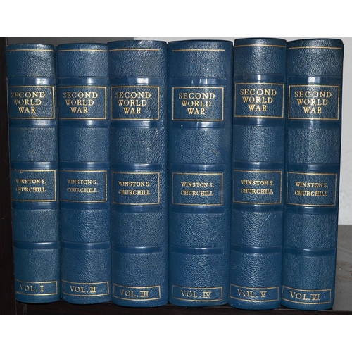 258 - Winston S Churchill - The Second World War - A full leather bound set of 6 volumes - believed first ... 