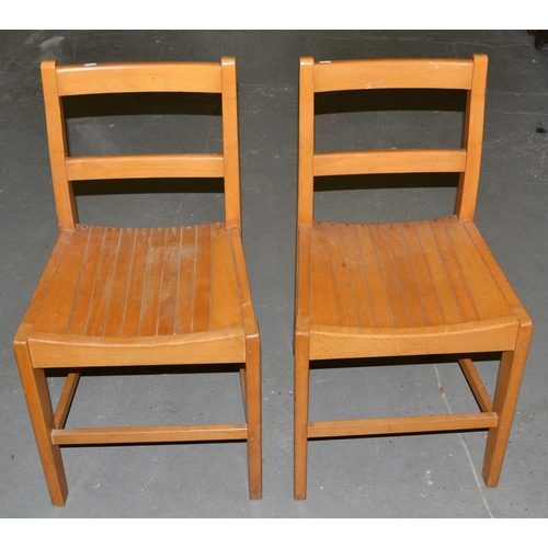 128a - A pair of 1959 Air Ministry wooden chairs by Dancer & Hearne