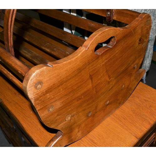 1 - A vintage French wooden cradle or basket