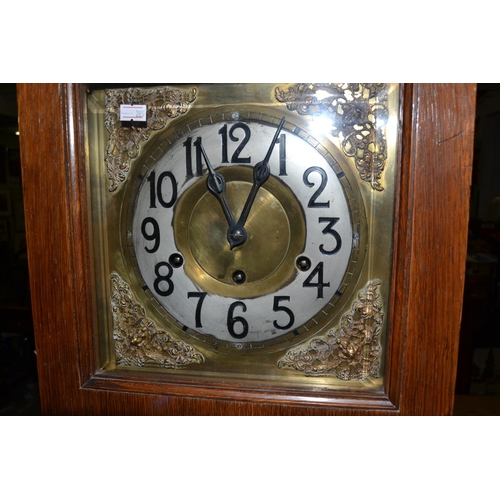 25 - Vintage oak-cased Grandfather clock