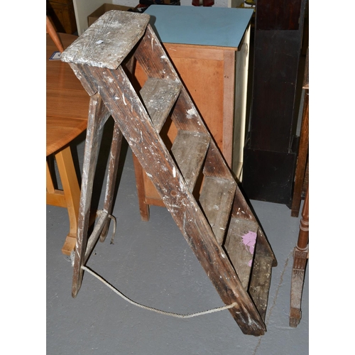 49 - Set of vintage wooden step ladders