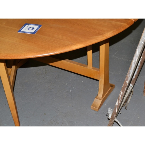 51 - Retro blonder Ercol drop-leaf dining table