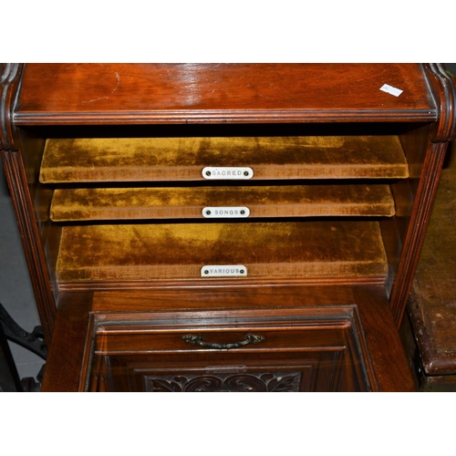 72 - Victorian mahogany music cabinet