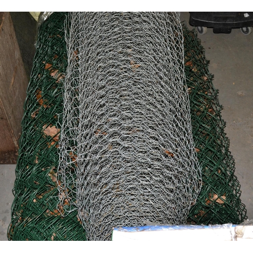 108a - Roll of chicken wire and 2 rolls of wire fencing