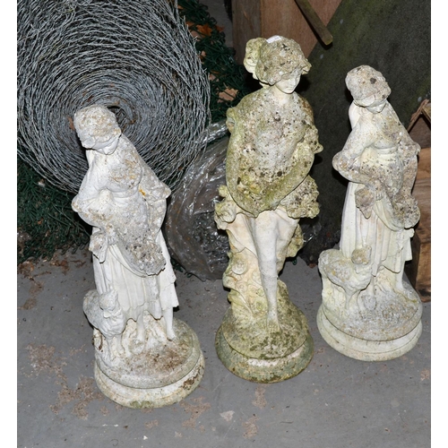 109 - 3 lady garden ornaments