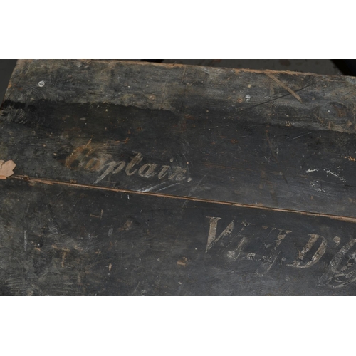 230 - Large pine box enscribed to a Captain of the Royal Navy - W.H. (Warren Hastings) D'Oyly