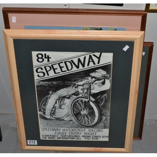 268 - Speedway poster and tapestry pictures