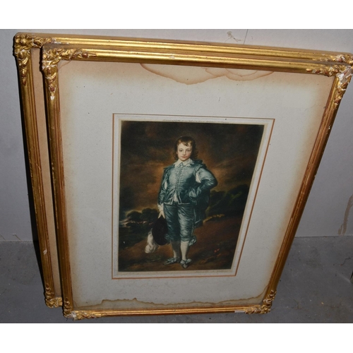 275 - A set of 3 Limited edition prints in gilt frames of famous Gainsborough paintings - Signed etc