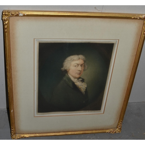 275 - A set of 3 Limited edition prints in gilt frames of famous Gainsborough paintings - Signed etc