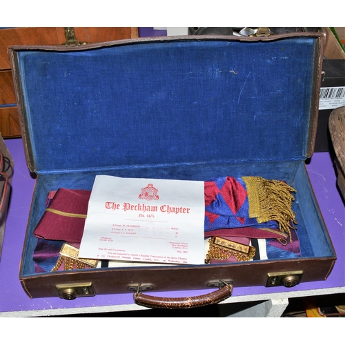 312 - Vintage Masonic case and contents